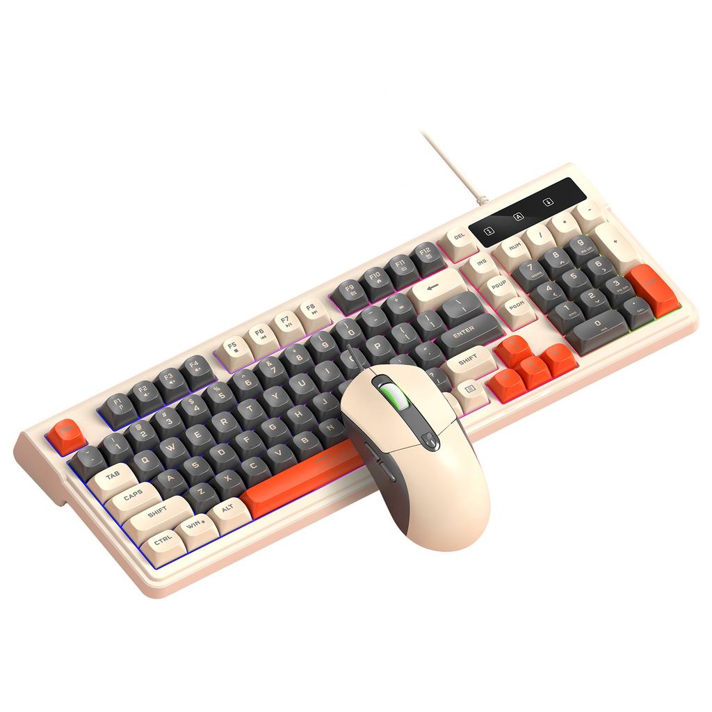 Игровой комплект: клавиатура и мышь с RGB-подсветкой, 19 клавиш, защита от фантомных нажатий, компактная раскладка
