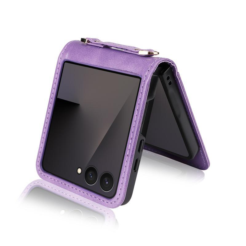 Кожаная сумка-кроссбоди для Samsung Galaxy Z Flip 7/6/5/4 5G - Женский чехол-книжка для раскладушки