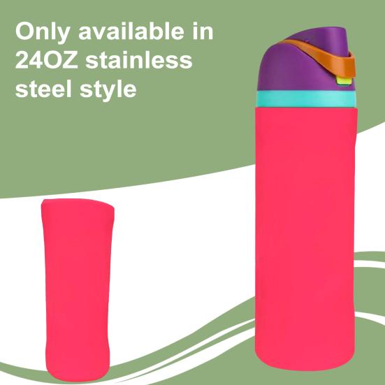 Silicone Water Bottle Boot for Owala 24oz Full Wrap Protection Anti-Sliding Bottom Protective Sleeve Case for FreeSip Water Bottle Cover Accessory