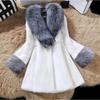 Осень и зима новая женская куртка из искусственного меха воротник из искусственного лисьего меха имитация норки средней длины с V-образным вырезом имитация норкового волоса