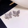 Fashion Butterfly Stud Earrings Silver Color Versatile Ear Accessories for Women Wedding Party Chic Earrings Jewelry