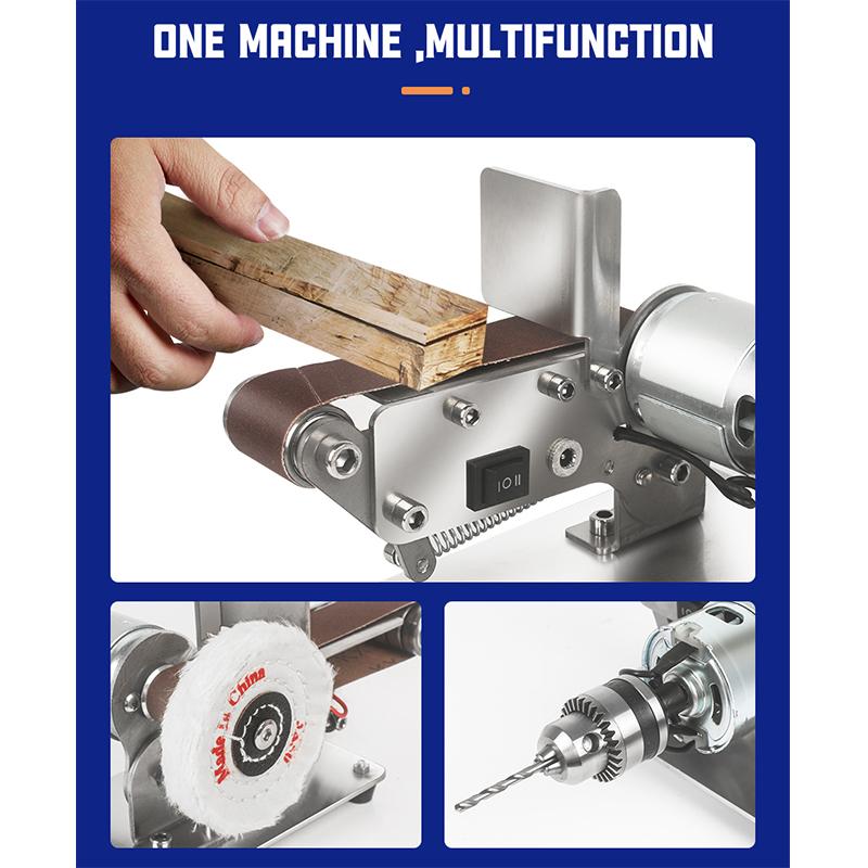 Ленточный шлифовальный станок Шлифовальный станок Регулируемый угол Ленточный шлифовальный станок Машина Нож Режущие кромки Точилка DIY Полировка Шлифовка 7-ступенчатая регулировка