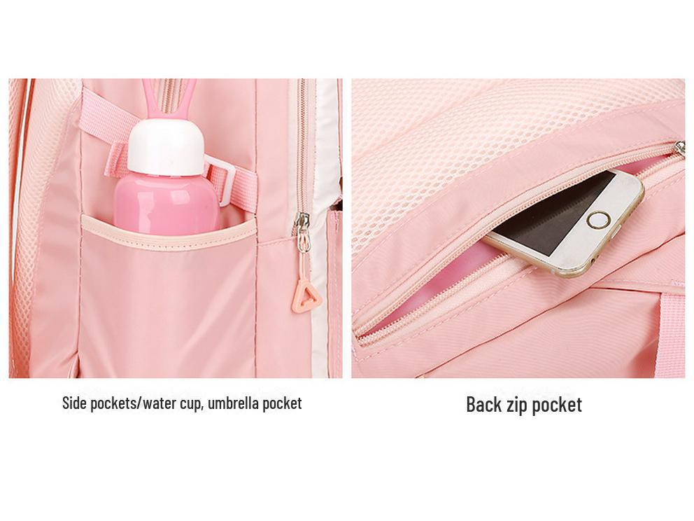 Легкий, водонепроницаемый рюкзак для девочек: Защита позвоночника, большой вместимости, для учеников начальной и средней школы, 3–6 классы.