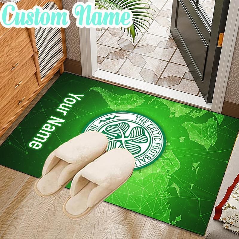 Custom Name Celtic Football Club Crest Rug Office Rug Chair Mat Non Slip Carpet Rugs for Bedrooms Dining Room Living Room Home Decor gifts
