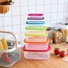 7 шт. Прямоугольные контейнеры для хранения продуктов Радужные с крышками Коробка для сохранения свежести Пластиковый герметичный контейнер для продуктов