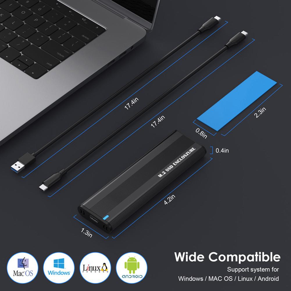 Адаптер-корпус для M.2 NVMe SSD 10 Гбит/с, внешний корпус M.2 NVMe, без инструментов, для M.2 SSD 2230/2242/2260/2280