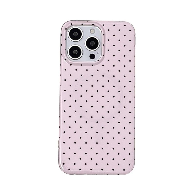 Модный милый чехол с круглыми точками для iPhone 16 17 Pro Max 15 14 13, в горошек, IMD, ТПУ, магнитная задняя крышка для Magsafe