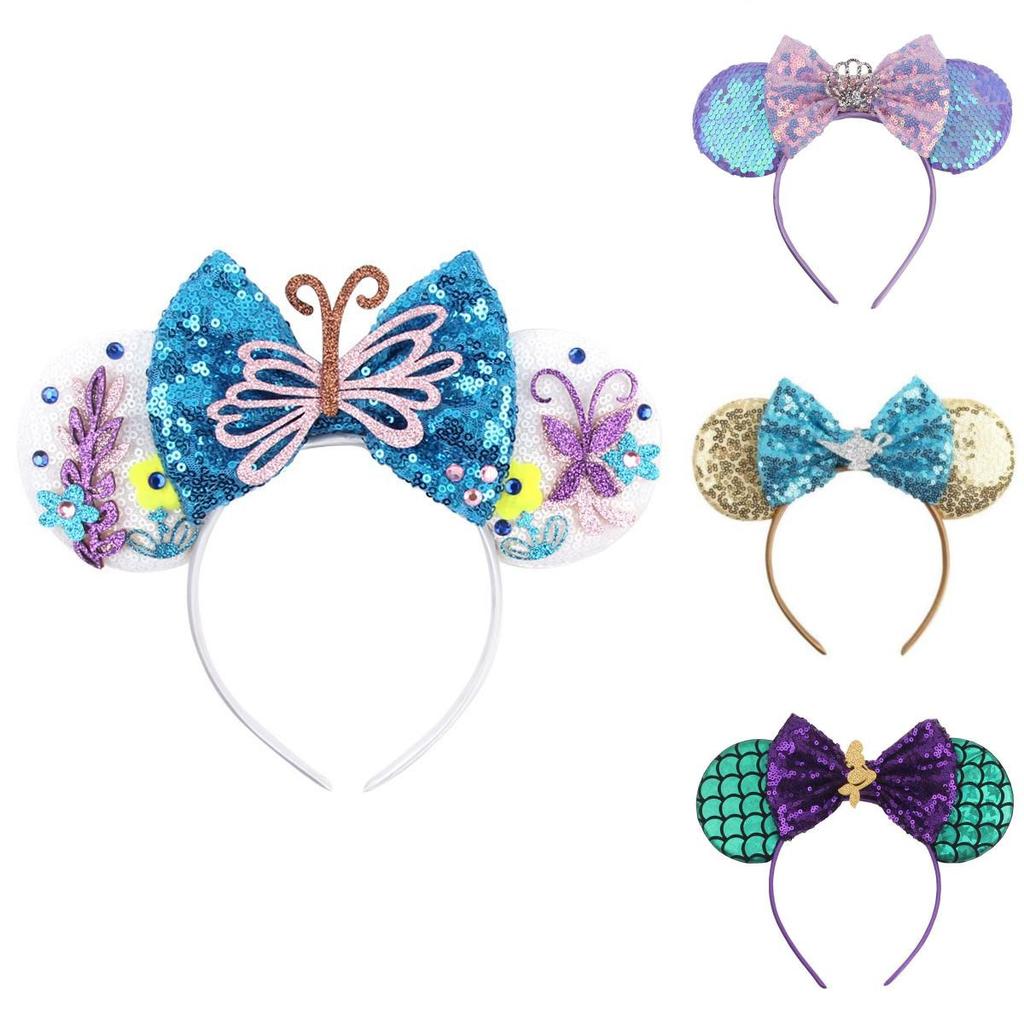 Blingy Minnie Mouse Headbands With Sparkling Glitter For Girls