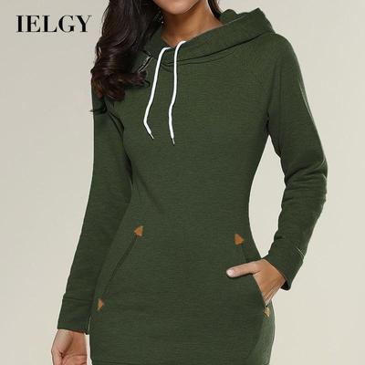 Взрывная женская водолазка с капюшоном и длинными рукавами, однотонное универсальное платье в западном стиле