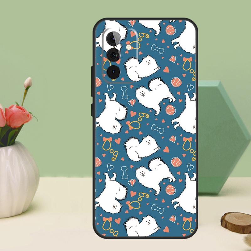 Чехол для Samsung Galaxy A16 A55 A35 A15 A32 A12 A22 A52 A54 A34 A14 A56 A36 A26 A13 A53 A06 с собакой Японский шпиц