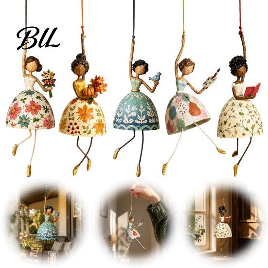 Dynamic Window Hanging Dancing Lady Ornament for Home Decor, Elegant Art Sculpture, Graceful Silhouette Creative Pendant Indoor Outdoor Porch