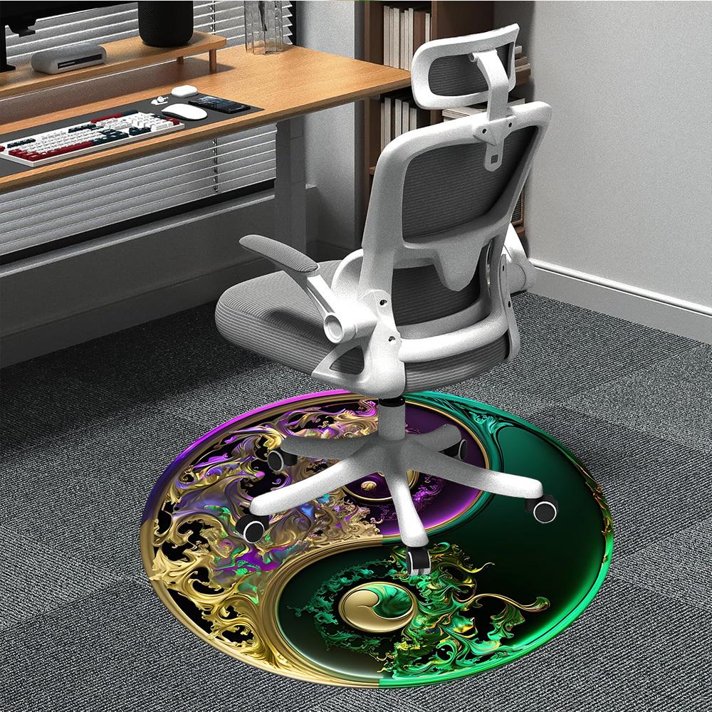 1pc Yin Yang Symbol Chair Carpet for Office, Soft Flannel Throw Mat, Perfect for Office,Holiday Party Decoration Choice yy251113187