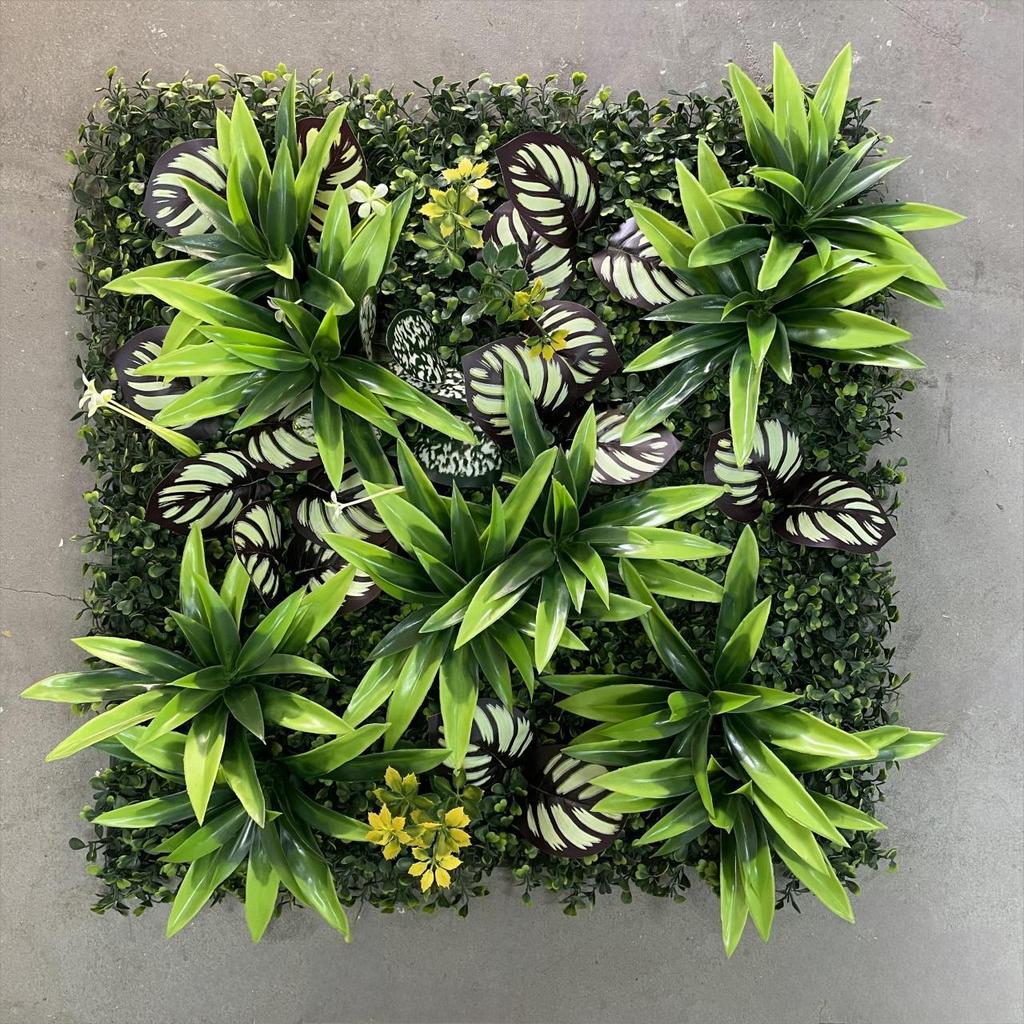 50×50cm Artificial Green Plant Wall - Plastic Vertical Garden, Fake Flower Wall, Synthetic Turf Background