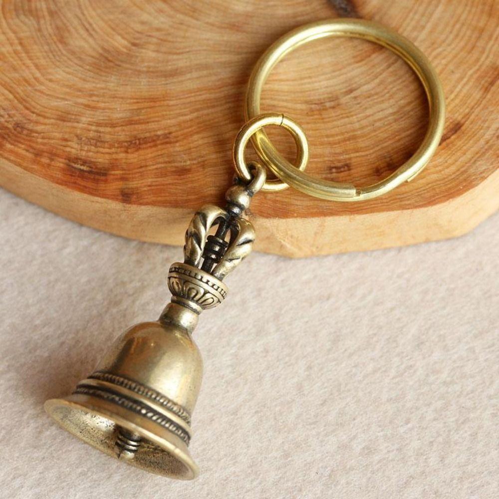 Creative Retro Tibetan Bronze Home Decoration Handicraft Die-casting Car Pendant Wind Bell Brass Bell Demon Subduing Bell