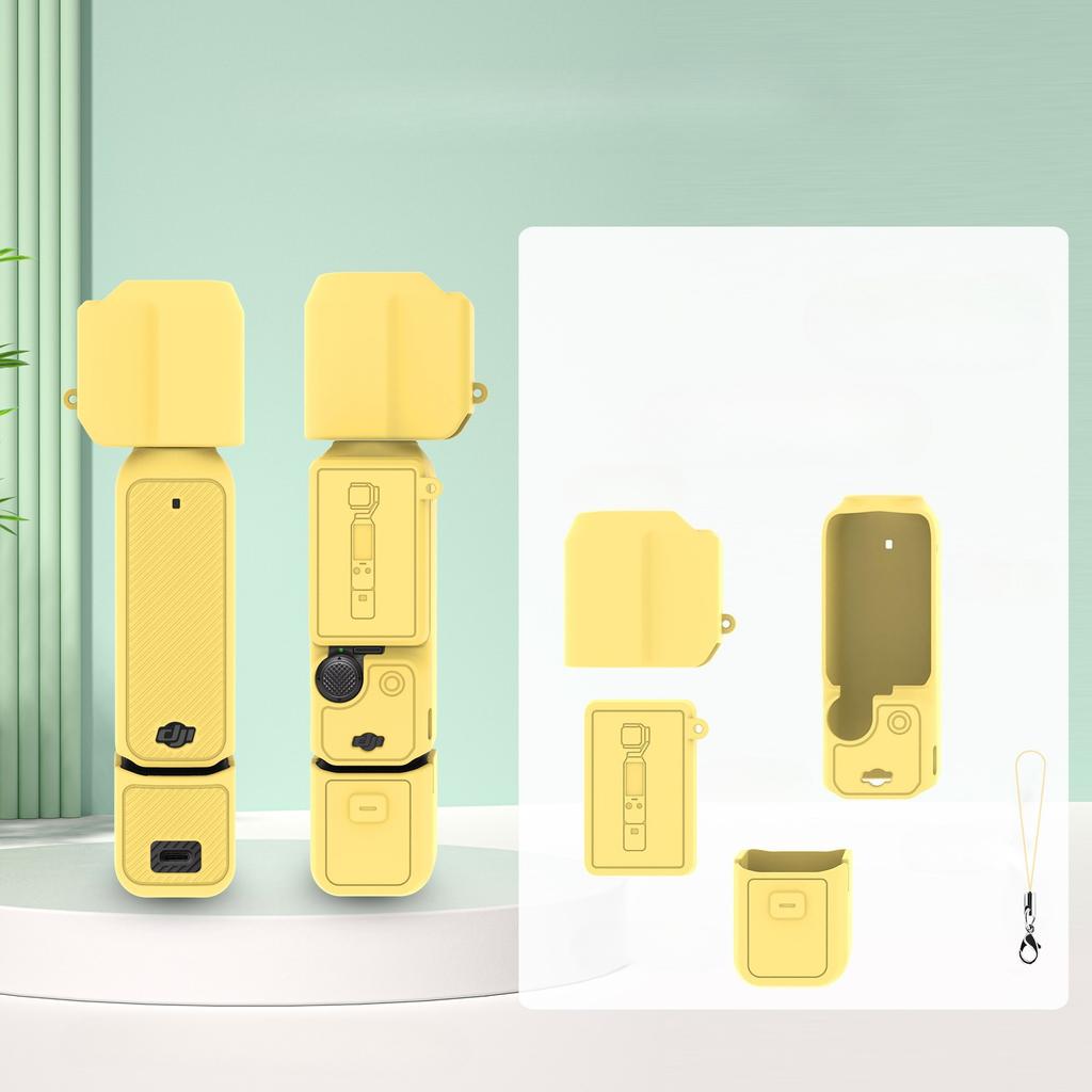 Силиконовый Чехол для DJI OSMO Pocket 3 и Аксессуаров Всесторонняя Защита Однотонный Розовый Черный Серый Синий