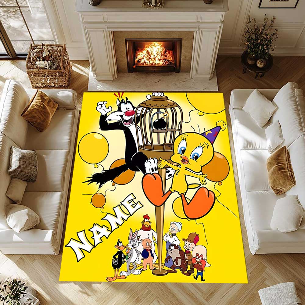 Warner Bros. Works (25) Customize your name rug, office chair cushion, home bedroom living room gift.