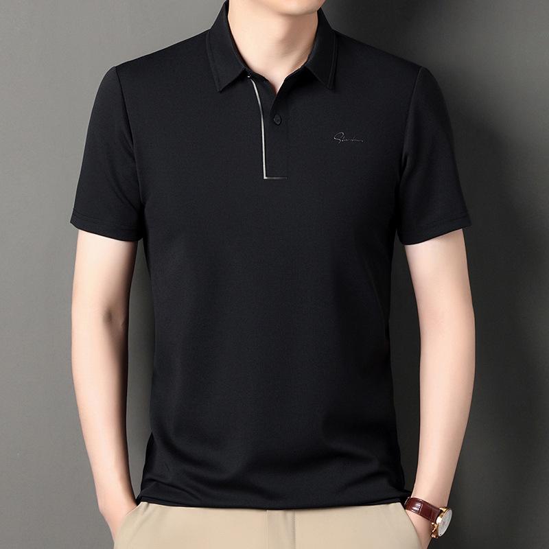 Мужская футболка-поло с отложным воротником премиум-класса на весну и лето, мужская футболка с коротким рукавом, повседневная мужская одежда