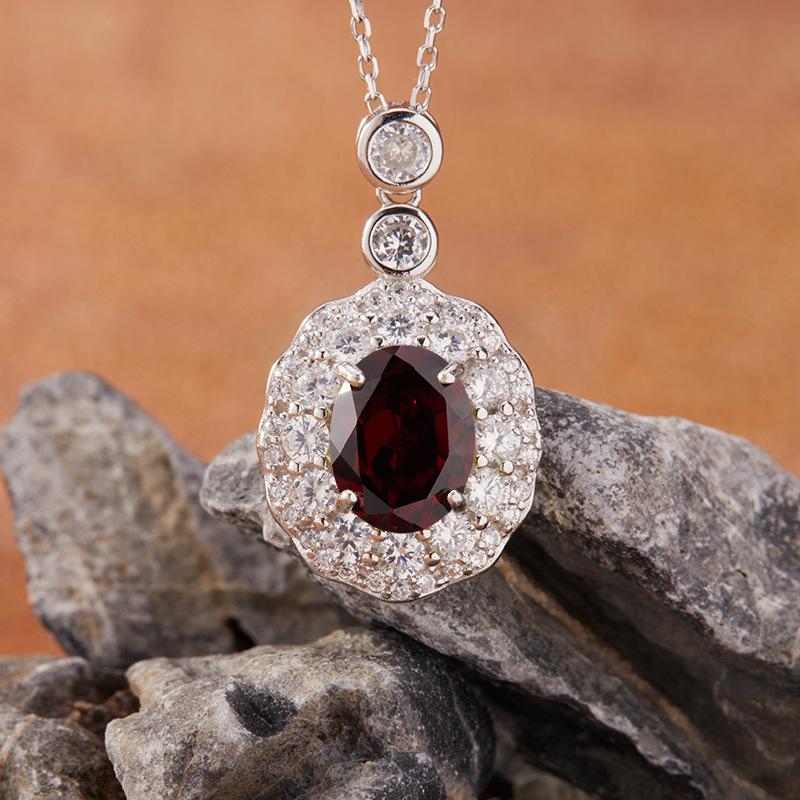 Color Treasure Ювелирное изделие Натуральный Топаз Перидот Гранат Аметист Подвеска Ожерелье Женское S925 Стерлинговое Серебро