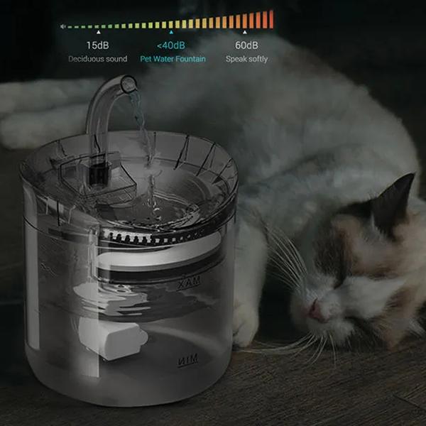 WTEMPO Автоматический фонтанчик для воды для кошек, угольный фильтр, поилка для кошек, диспенсер для воды для собак, датчик для домашних животных, питьевой фонтанчик для кошек