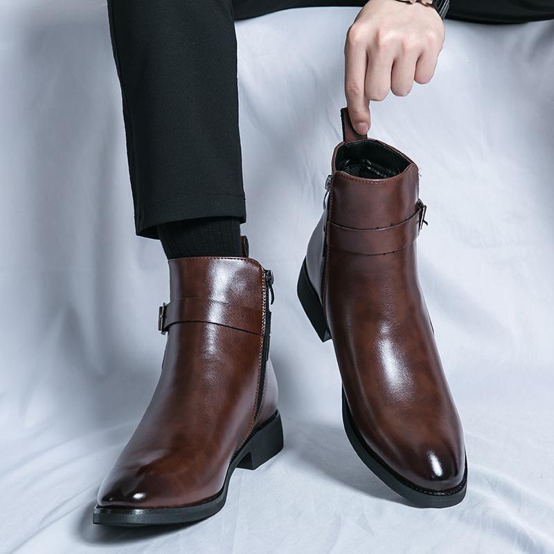 Fashion New Chelsea Boots Men Shoes Retro Fashion Versatile Zipper Business Casual British Style Street Party Wear Classic Ankle Boots