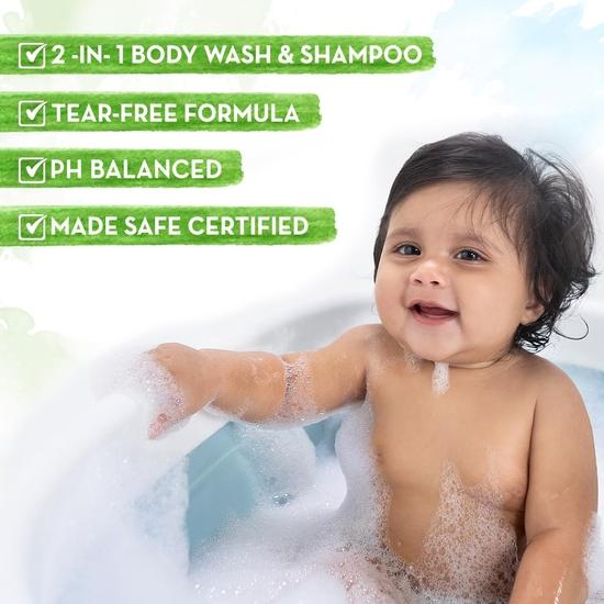 Mamaearth Milky Soft Head To Toe Wash With Oats, Milk, and Calendula for Babies- 400 Ml 2-in-1 Tear-Free Body Wash & Shampoo