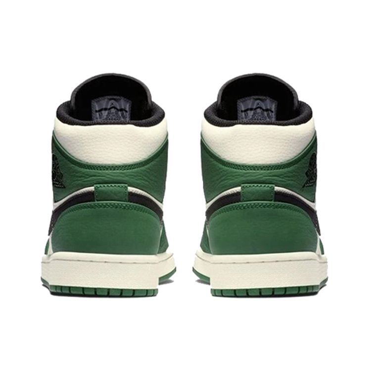 Мужские кроссовки Air Jordan 1 Mid Pine Green Sail-Black 852542-301