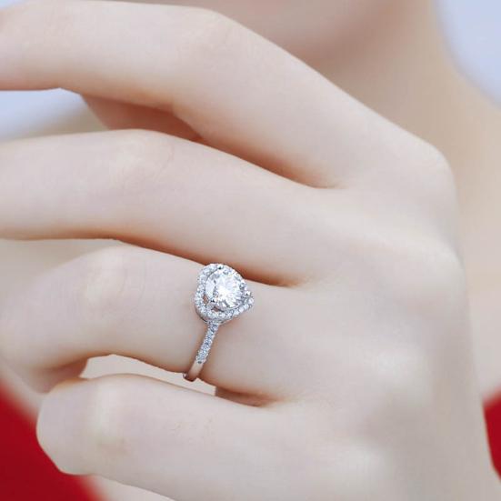 Женское кольцо в форме сердца с кубическим цирконием, ювелирные изделия, блестящее кольцо на палец для свадебной вечеринки, выпускного вечера