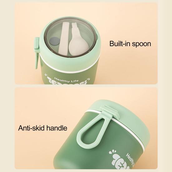 1 комплект, 510 мл, чашка для супа, хорошая герметичность, защита от протечек, портативный контейнер для хлопьев для завтрака с совком, ежедневный