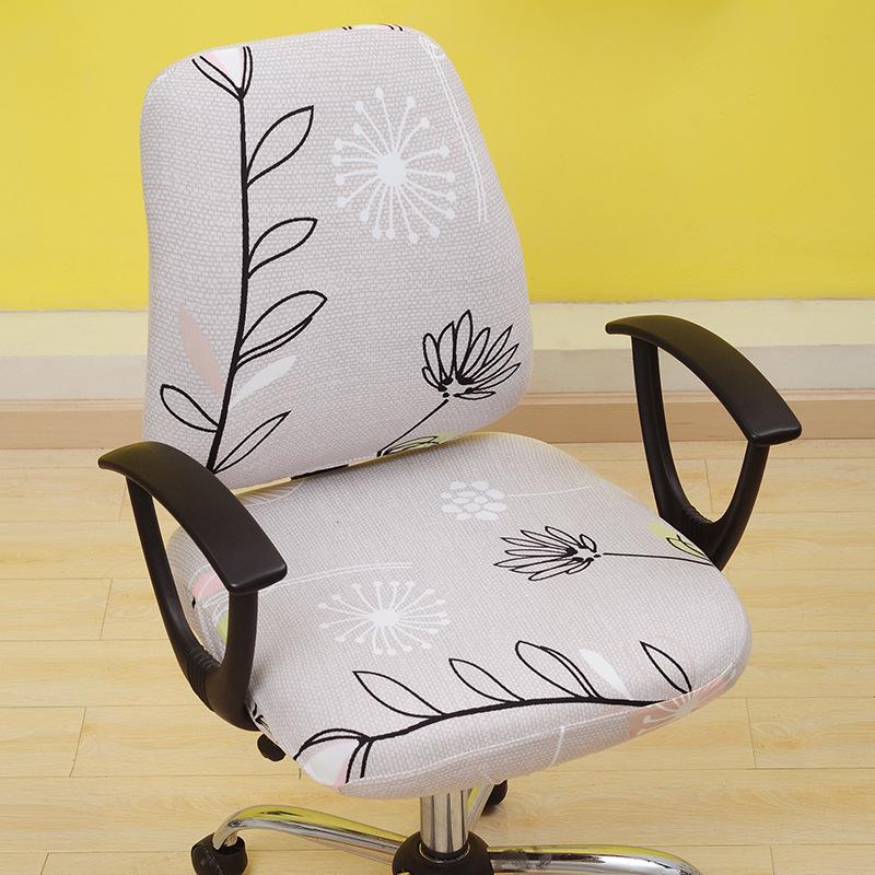 Printed Stretch Split Seat Cover Universal Computer Sectional Chair Covers Home Decor Rotating Lift Office Chair Protectors