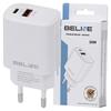 Beline Земля. Сеть. 1X USB-C + 1X USB 30Wбелый /White (ТолькоHead) Pd 3.0 + Qc 3.0 Bln2Cw30 Ган
