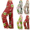 Women  Winter Pants Full Length Long Trousers Christmas Printed Pants