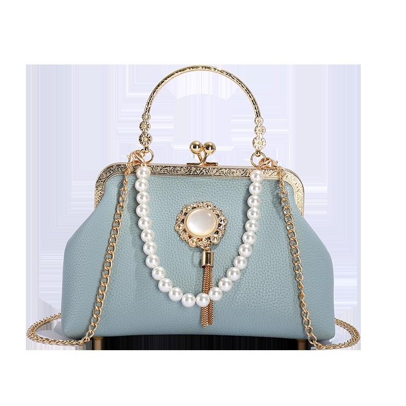 2026 Pearl Chain Crossbody Bag Small Square Bag