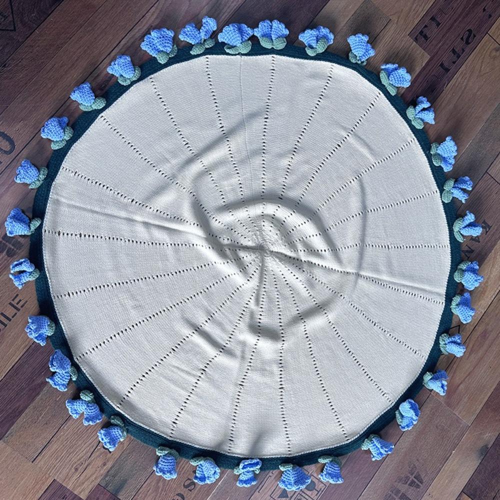 Fashion Knitted Flower Blanket Finished Flower Hugging Blanket Orchid Nap Blanket  Mother's Day