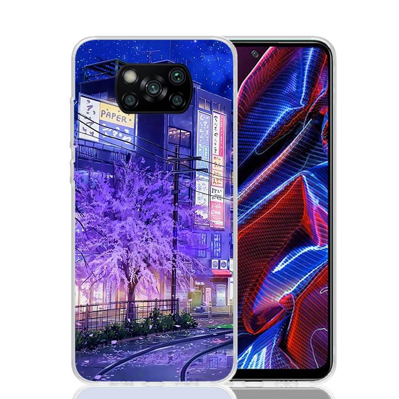 Эстетичный аниме-пейзаж Чехол для телефона для Xiaomi Poco X7 X6 X5 Pro F7 Ultra Redmi 15C 15 13 13C 12 12C 10 10A 10C 9 9A 9C 9T