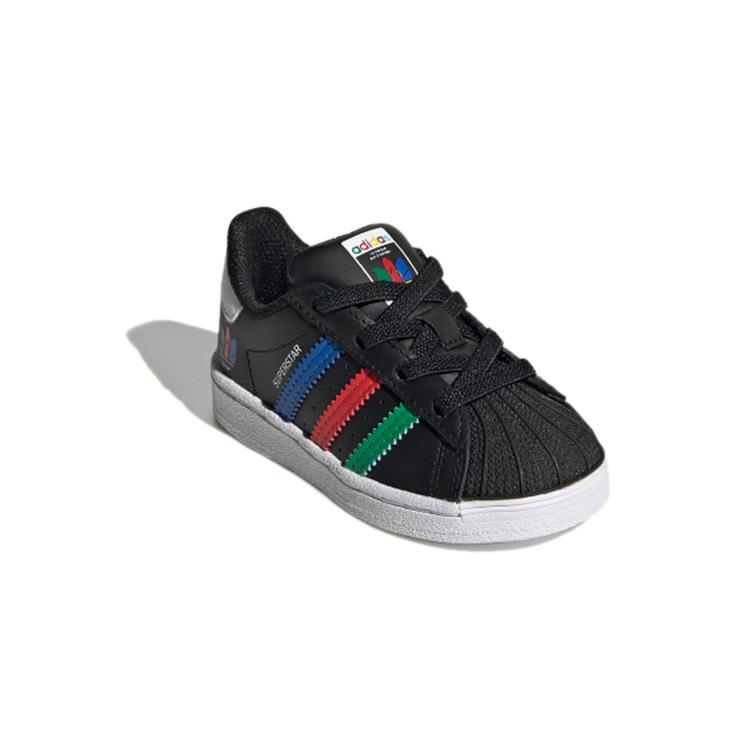 adidas Оригинальные SUPERSTAR El I Удобные Низкие Скейтбордические Кроссовки Черные Для Младенцев и Малышей FW5239