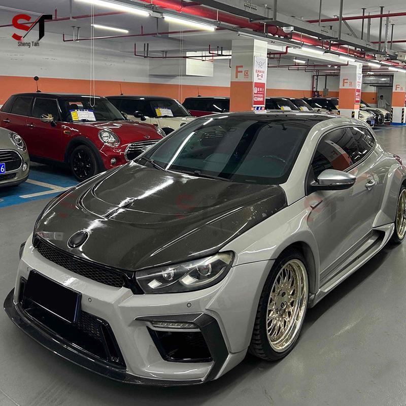 Volkswagen Scirocco Carbon Fiber Engine Hood Bonnet - Modified Front Car Body Kit Cover