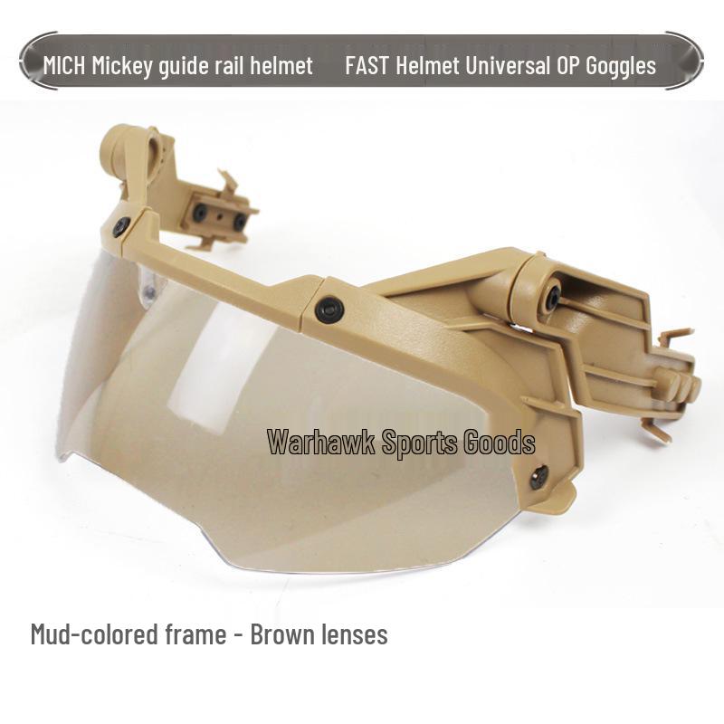 Adjustable Tactical Helmet with Riot-Proof Goggles, Compatible with Myopia Glasses, MICH Style for CS and Cross-Border Operations.