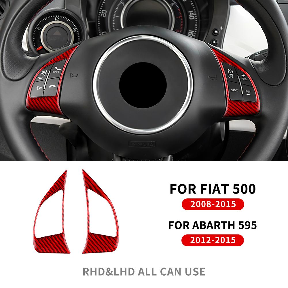 Real Soft Carbon Fiber Sticker For Fiat 500 Abarth 595 2012 2013 2014 2015 2016 2017 2018 2019 2020 2025 2025 2025 Car Steering