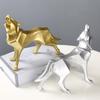Resin Abstract Wolf Statue Geometric Animal Figurines Wolf Sculpture Crafts Home Office Shelf Desk Decoration Ornaments