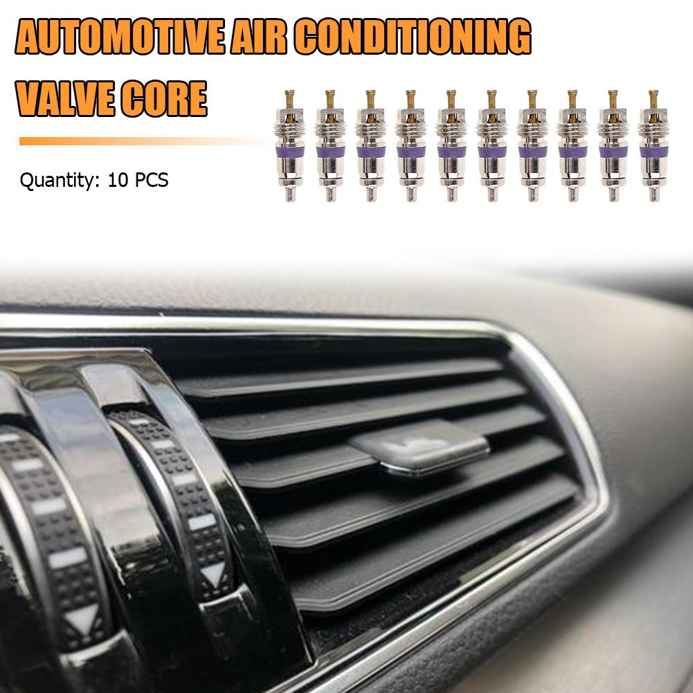 10 шт./лот универсальные медные сердечники клапанов для автомобильных кондиционеров R134a, набор инструментов для снятия сердечников клапанов кондиционера