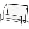 Portable Football Rebound Net 2-in-1, Double-Sided, with Carry Bag and Ground Stakes, 200x94x122/52cm, Black