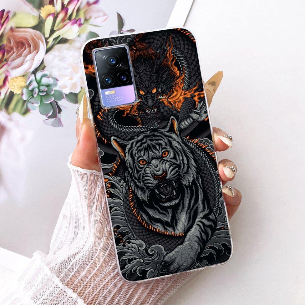 Clear For Vivo V21e 4G V2061 Cover For Vivo Y73 Case Cute Fashion Butterfly Funny Painted Casing V2146 V2212 V2168 V2059