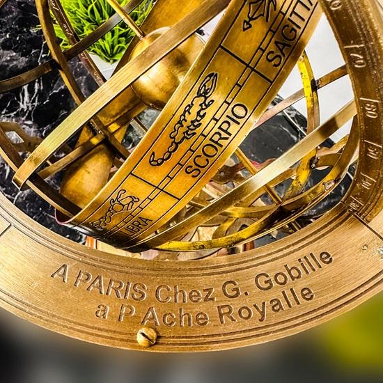 Латунный армилляр 45,72 см с рабочим компасом, латунная армиллярная сфера Льва, астролябия, морская настольная армиллярная сфера, глобус