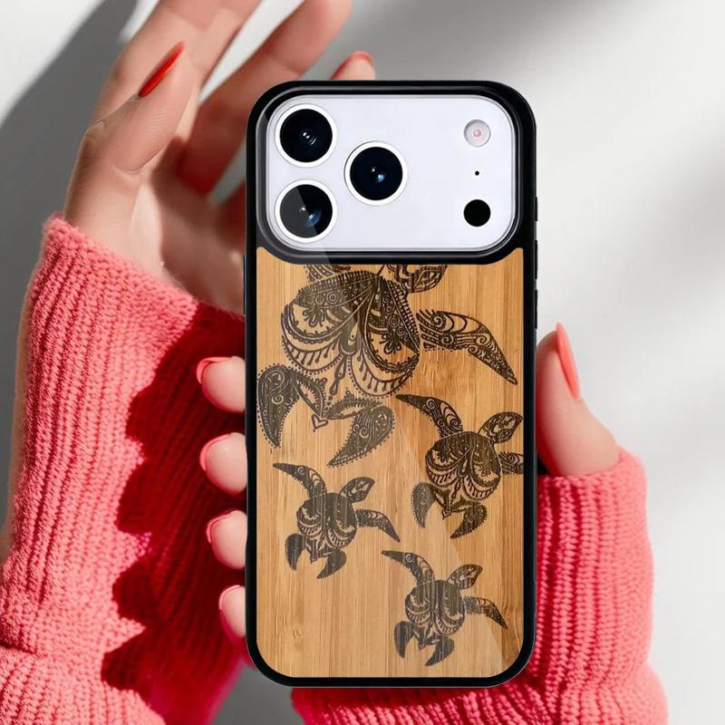 Чехол для телефона с рисунком из натурального бамбука для iPhone 17 Air 16e 15 14 13 Pro Max Задняя крышка для 12 11 Pro Coque