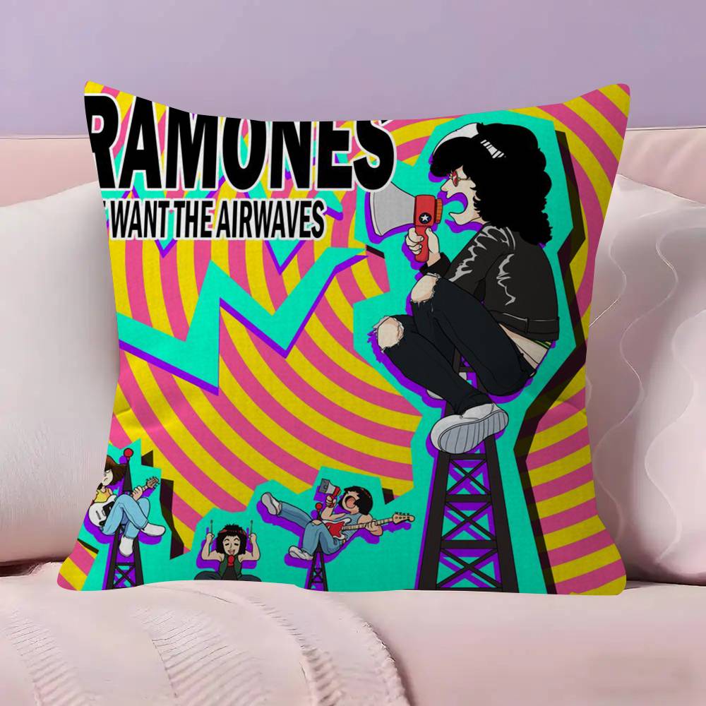 Pillowcase toon Gift Cushion Cover Bedroom Home Sofa Chair Seat Decor pillow case Rock Band RRamones ANIME