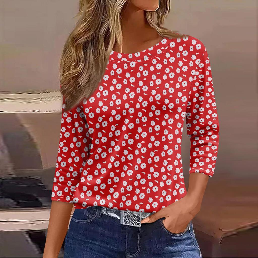Футболка с длинным рукавом, женская модная повседневная свободная рубашка с круглым рукавом, футболка с принтом, женский топ