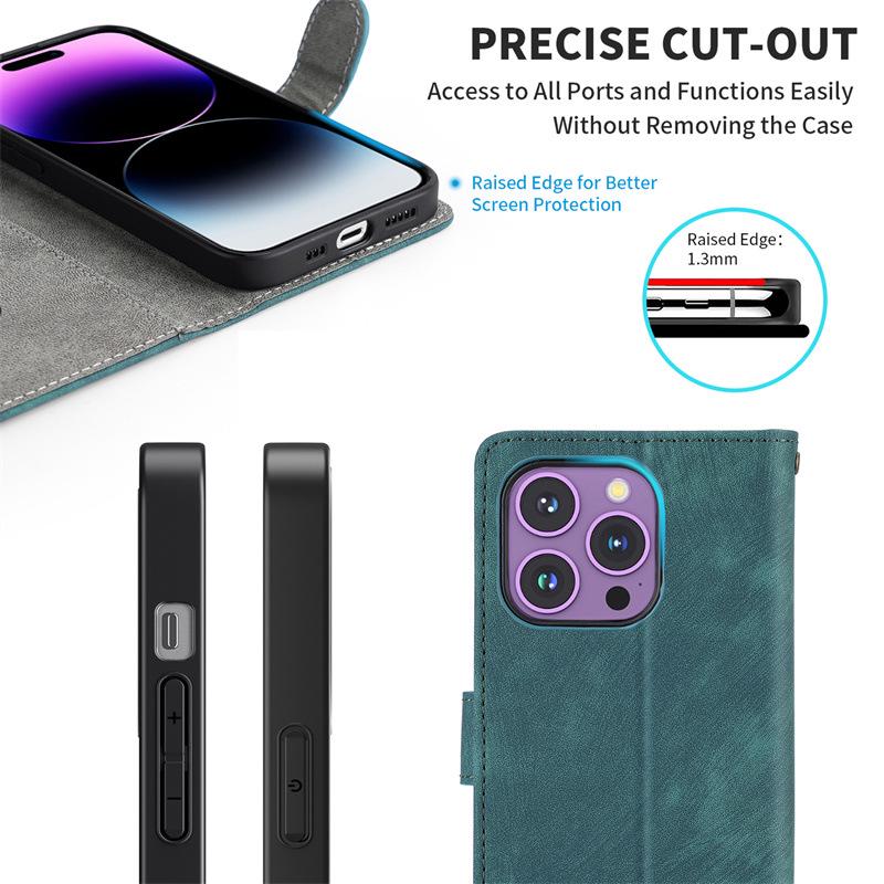BLU C9 Flip Leather Phone Case with Card Slot & Anti-Theft Protection