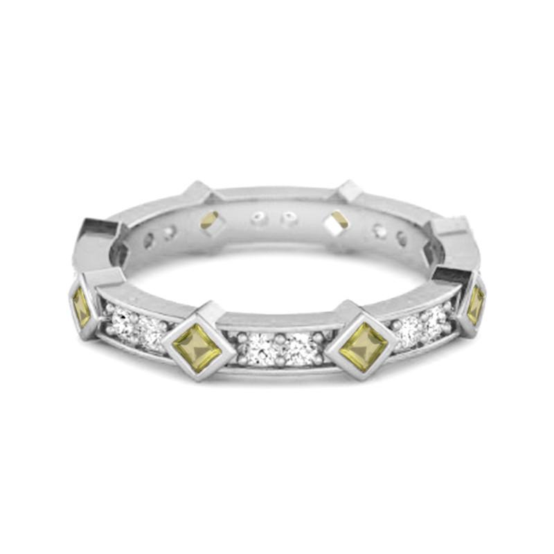 Peridot Eternity Band Ring –925 Sterling Silver
