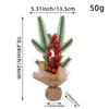 25см Мини Рождественская Елка Украшения В Горшке Настольная Оконная Праздничная Сцена Стиль Красные Ягоды Хлопок Деревянный Цветок Кованое Железо Искусство