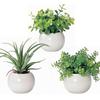 Fultac Photocatalyst Deodorizing Antibacterial Antifungal Fake Green Set Air Fan Shape Interior Green Artificial Flowers Houseplants 3-Piece